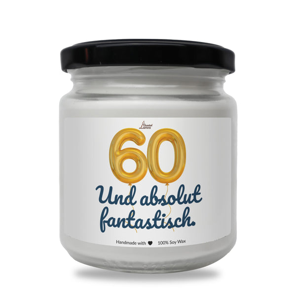 a white jar with a black lid that says 60 und absolut fantas