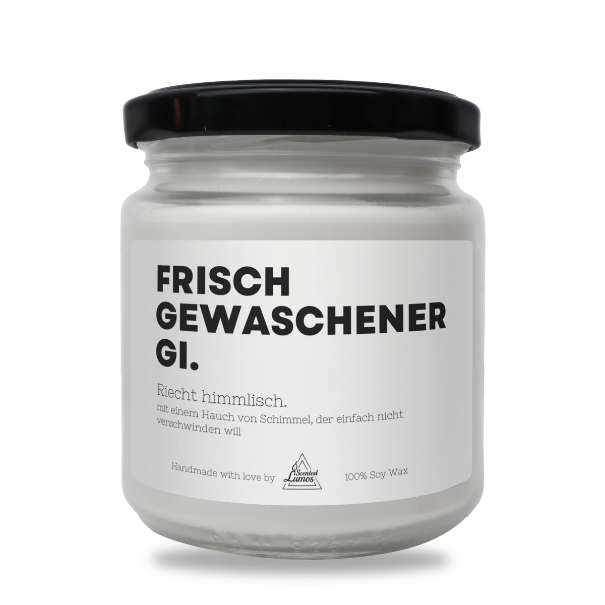 a jar of fresh gewaschener gl on a white background