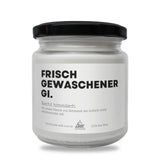 a jar of fresh gewaschener gl on a white background