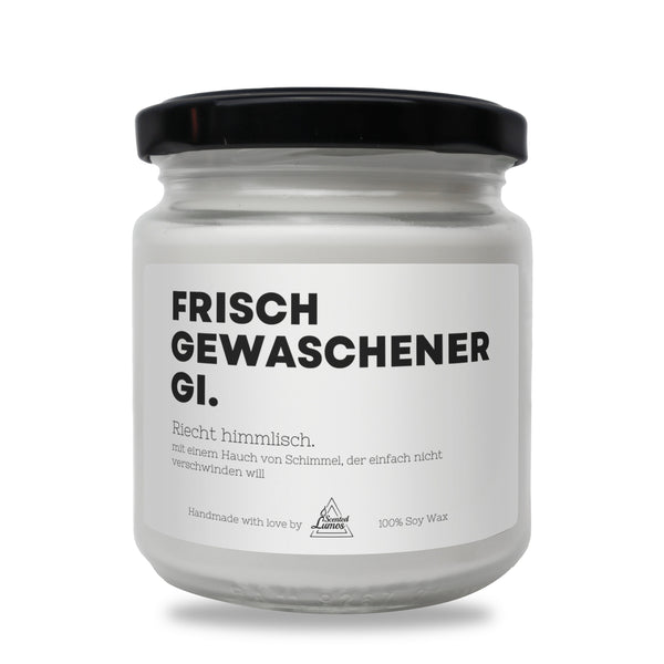 a jar of fresh gewaschener gl on a white background