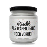 a white jar with a black lid that says reicht als waren deine