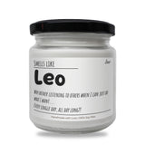 a jar of leo on a white background