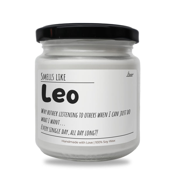 a jar of leo on a white background