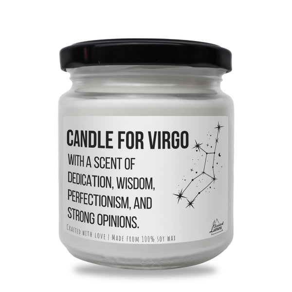 a jar of candle that says candle for virgo