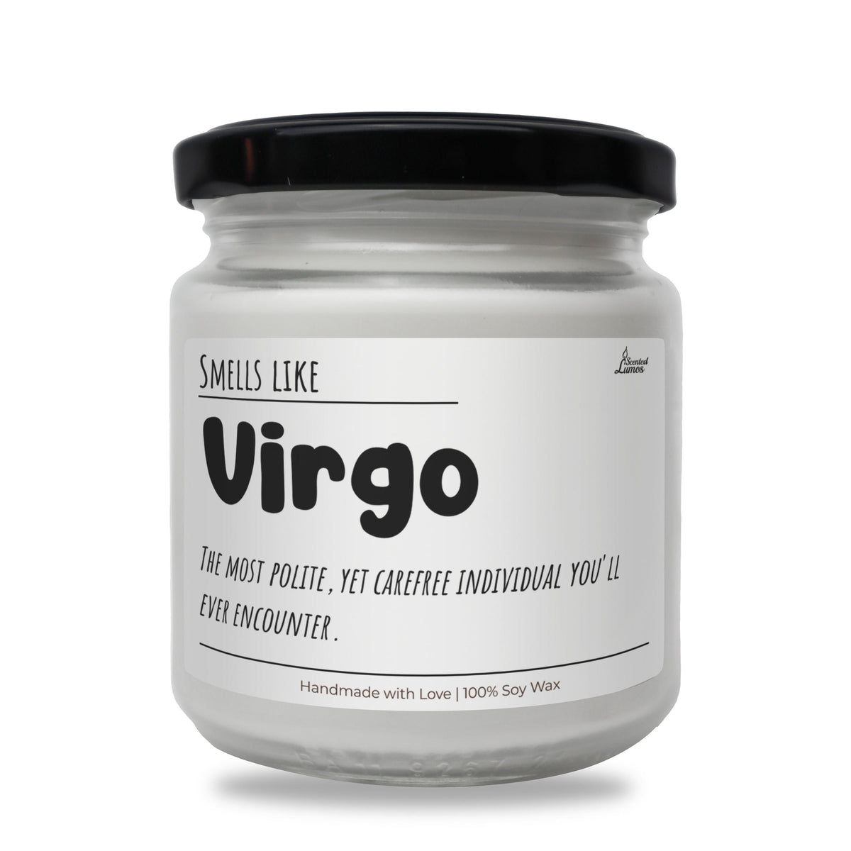 a jar of virgo on a white background