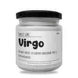 a jar of virgo on a white background