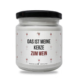 a jar of wine with a label on it