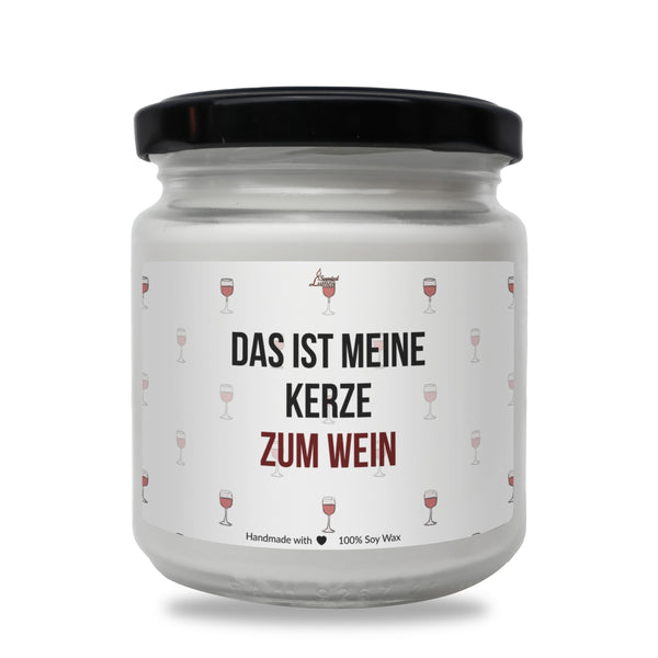 a jar of wine with a label on it