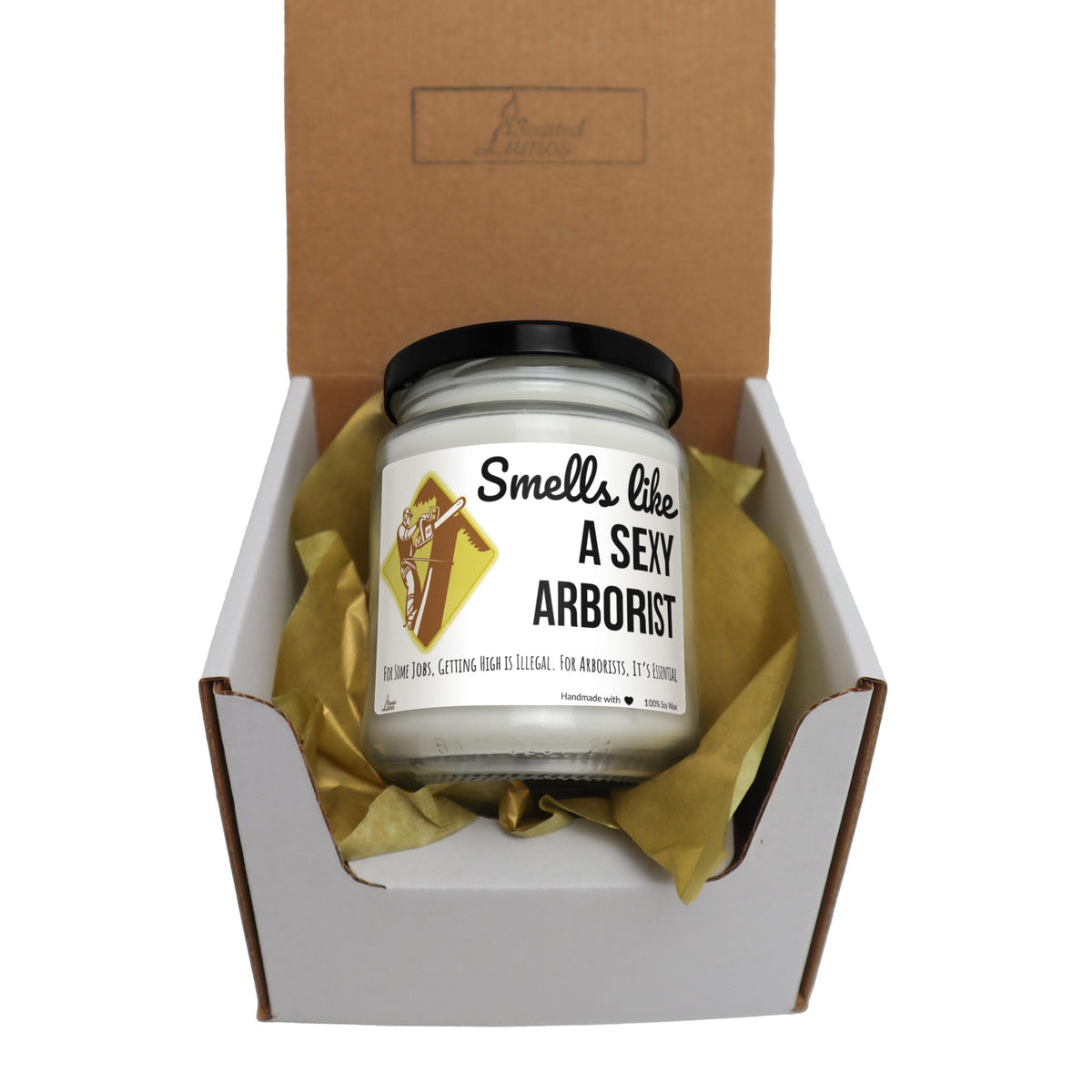 a box with a candle inside of it