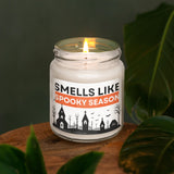 a candle sitting on top of a wooden table