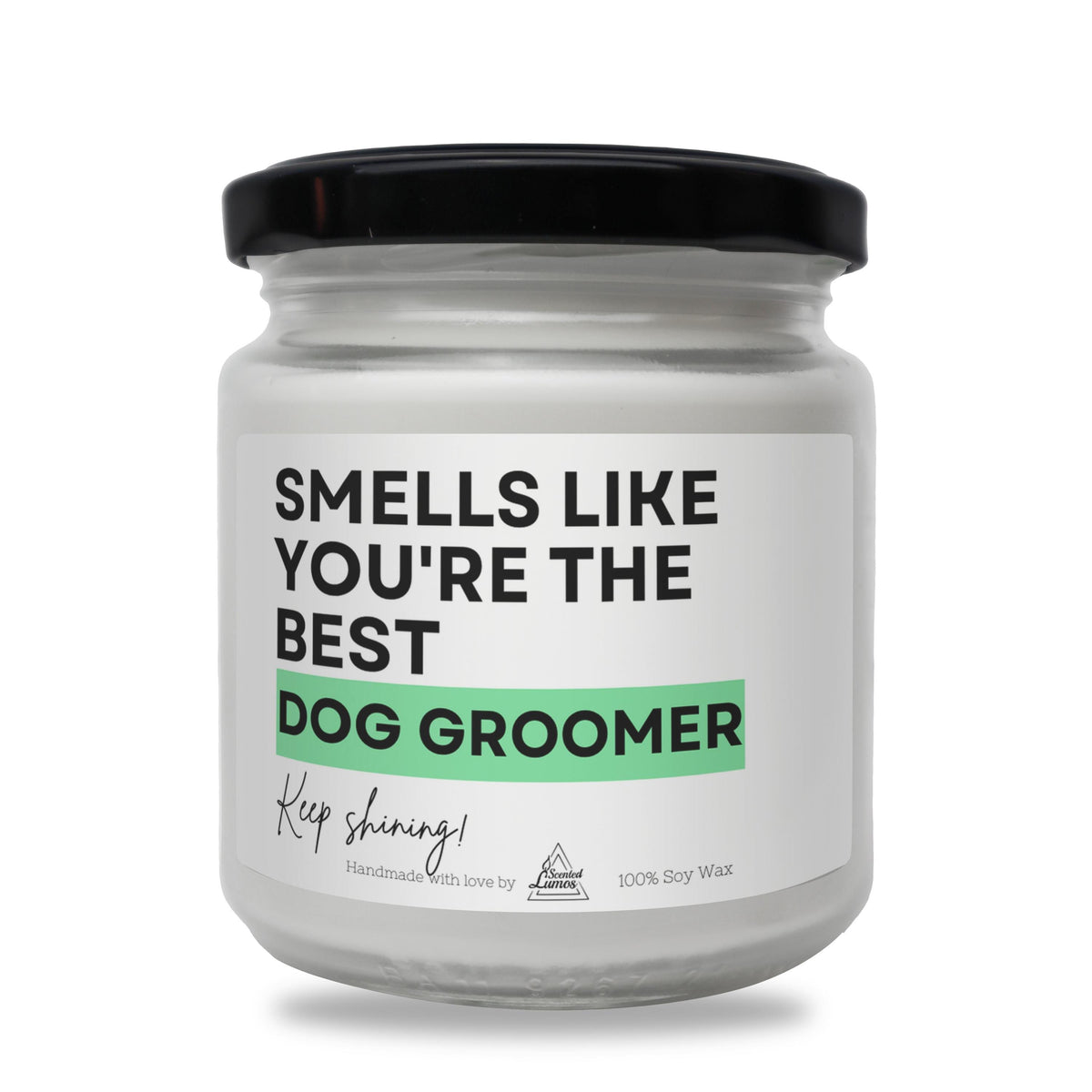 a jar of dog grooming product on a white background