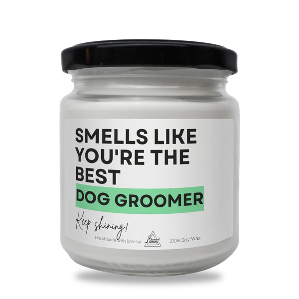 a jar of dog grooming product on a white background