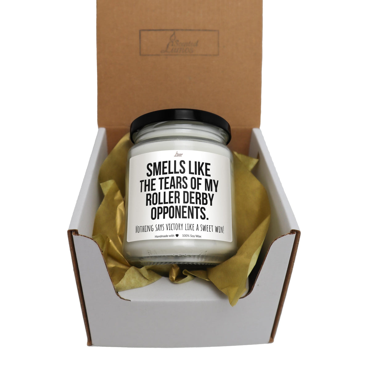 a jar of tea sits inside of a box