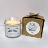 a candle that is next to a box