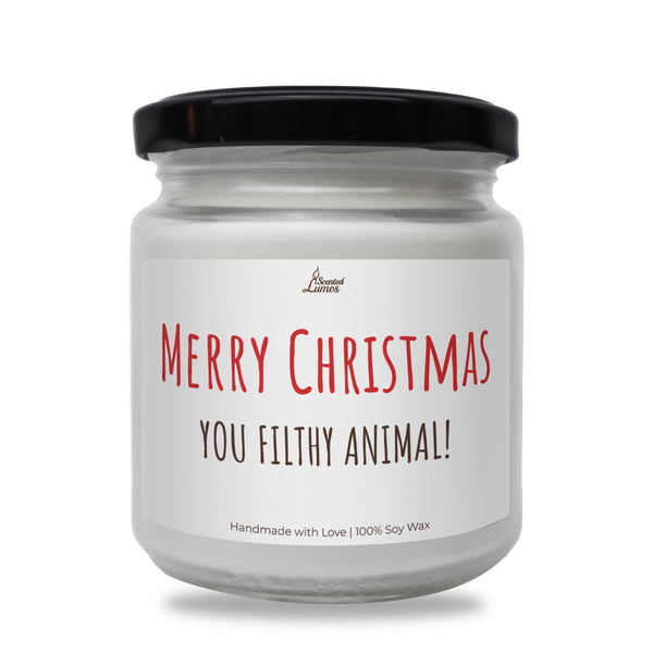 a jar of merry christmas you filthy animal
