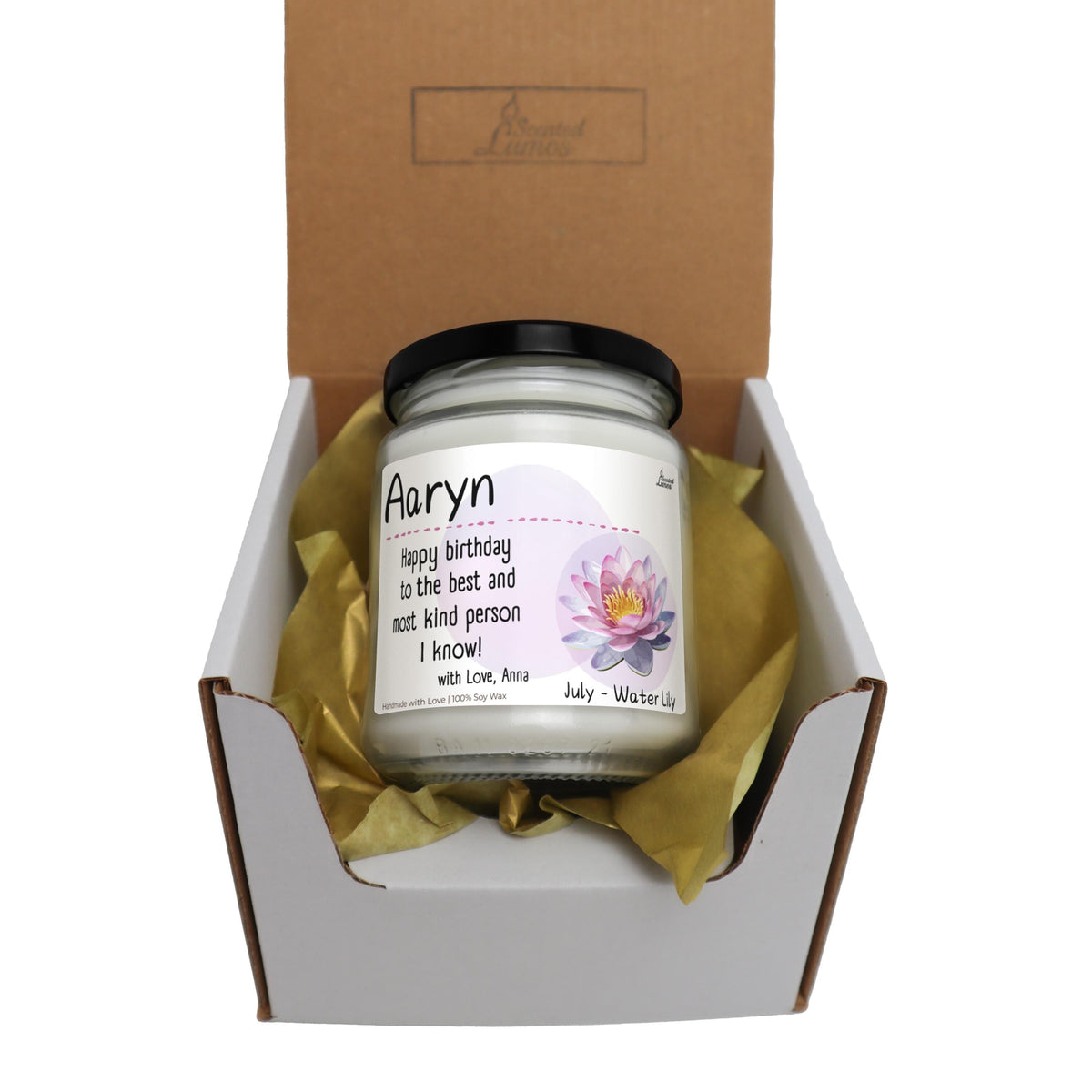 a jar of honey sits in a box