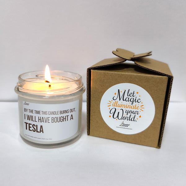 a candle that is next to a box