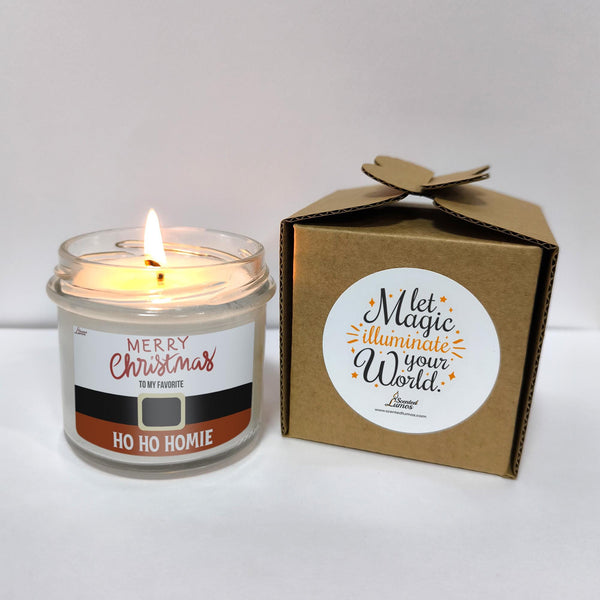 a candle is sitting next to a box