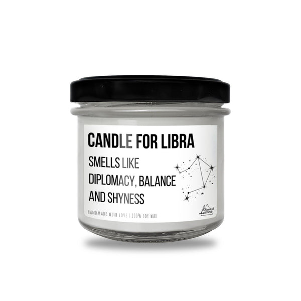 candle for libra smells like diffrentcy balance and shyness