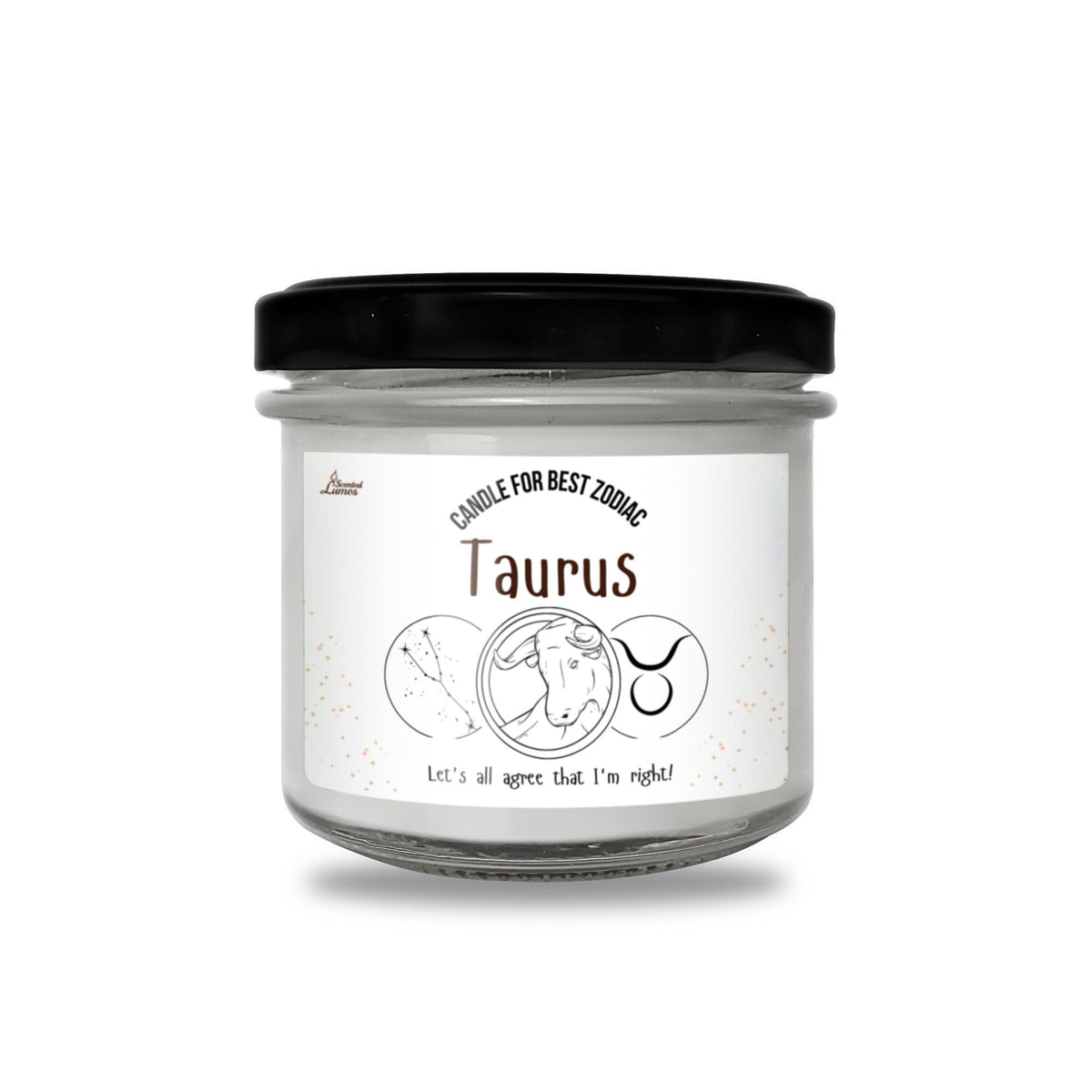 a jar of tauruss on a white background