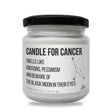 a jar of candle that says candle for cancer