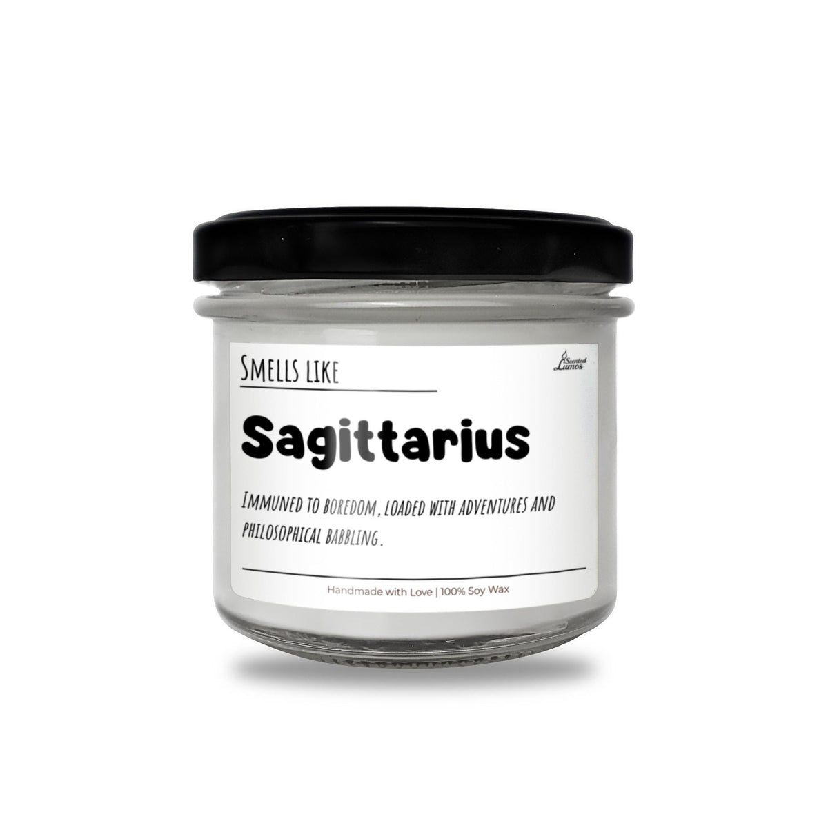 a jar of sagittarius on a white background