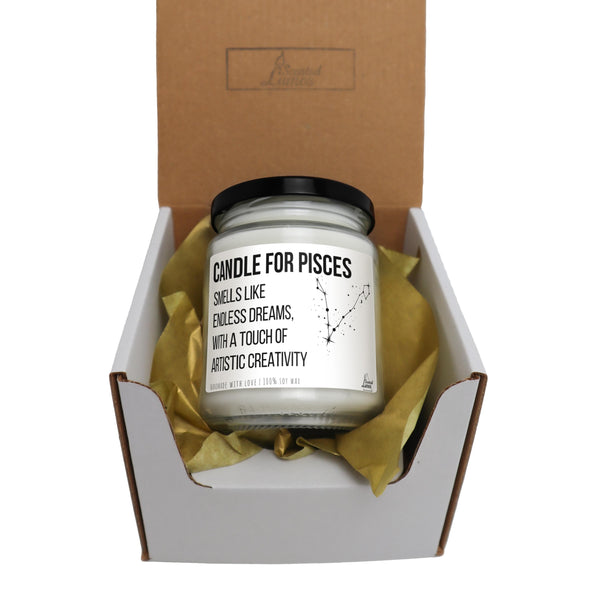 a candle in a box on a white background