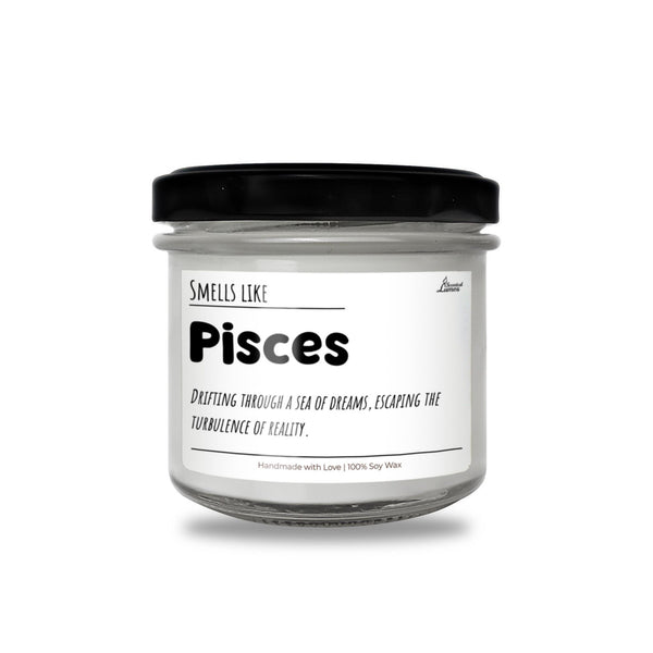 a jar of pisces on a white background