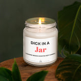 a jar of pick in a jar sitting on a table