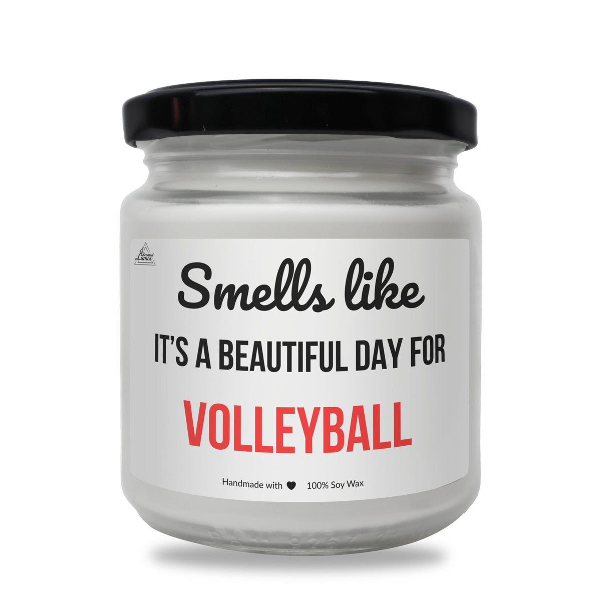 a small jar of volleyball balls on a white background