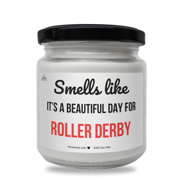 a jar of roller derby wax on a white background