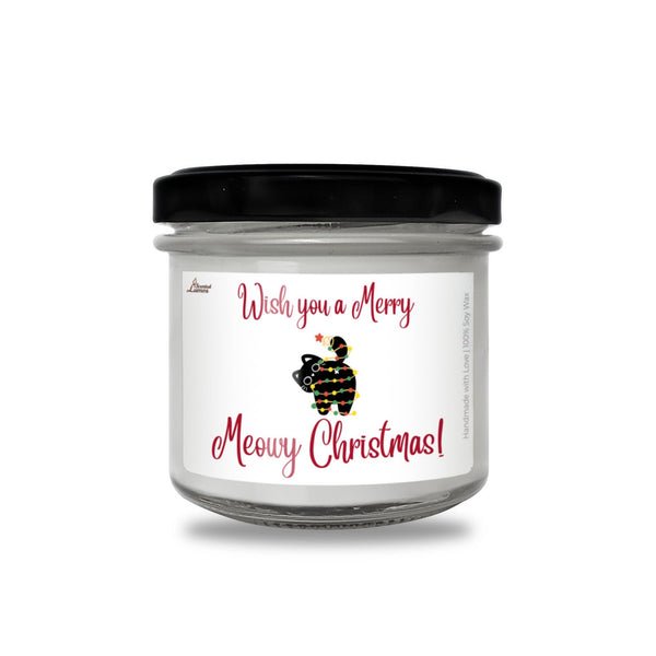 a glass jar with a merry christmas message on it