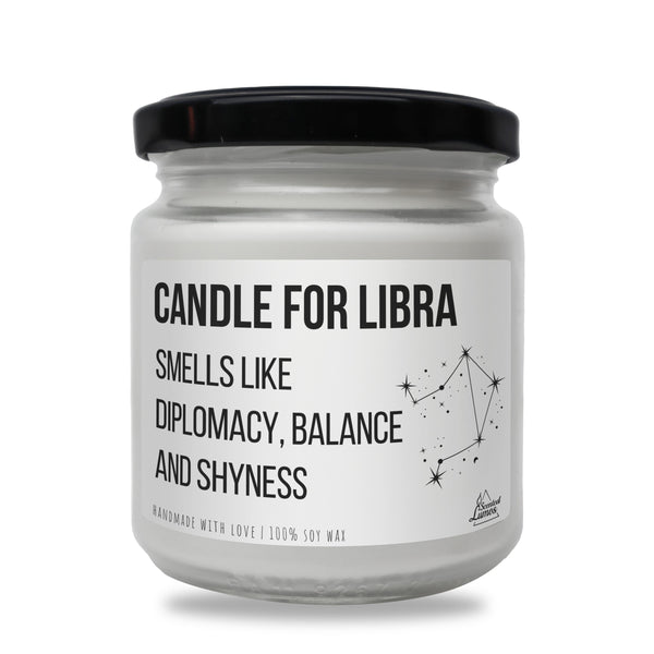 a jar of candle that says candle for libra