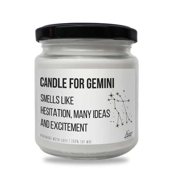a jar of candles with a label on it