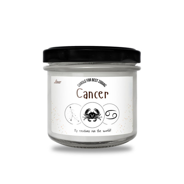 a jar of cancer candles on a white background