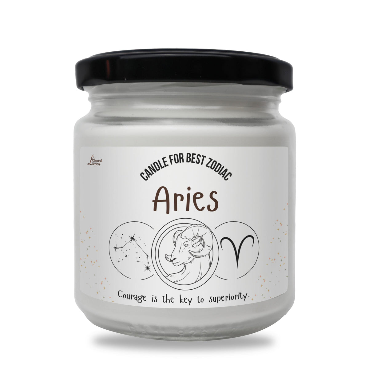 a jar of aries on a white background