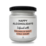a jar of happy alcoholics infused with feelings of guilt and self - doubt