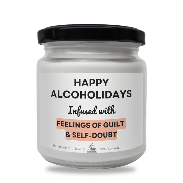 a jar of happy alcoholics infused with feelings of guilt and self - doubt