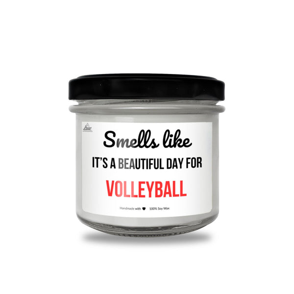 a small jar of volleyball balls on a white background