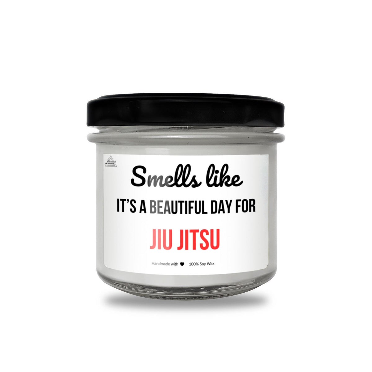 a jar of jujutsu sits on a white surface