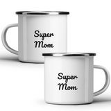 Super Mom - White mug - Metal Mug 370ml