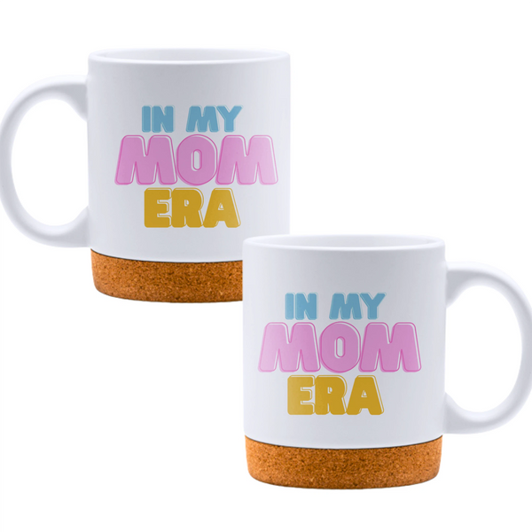 In my mom era - White mug - Ceramic Mug with Cork 320ml