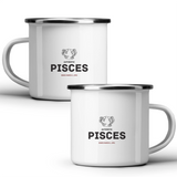 Authentic Pisces, personalized date - White mug - Metal Mug 370ml