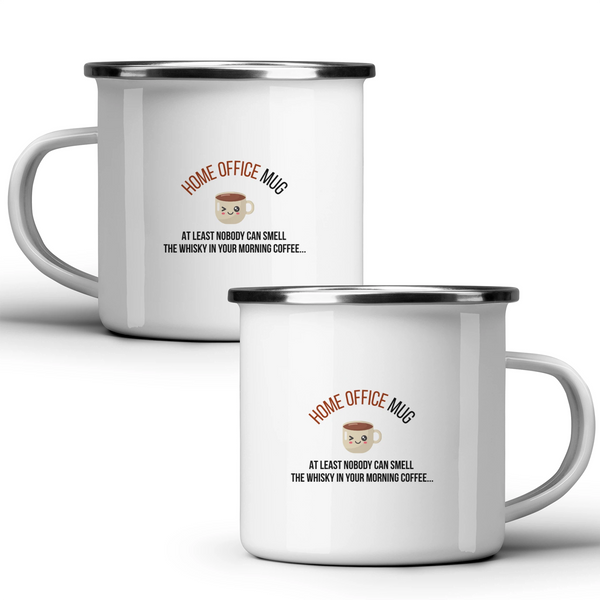 Home office mug: at least nobody can smell the whisky in your morning coffee... - White mug - Metal Mug 370ml