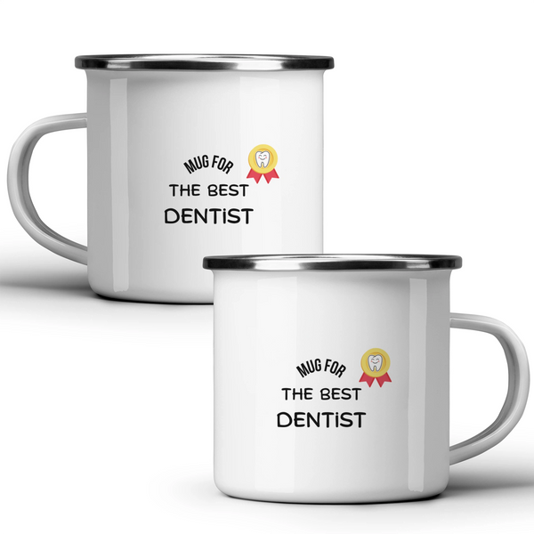 Mug for the best dentist - White mug - Metal Mug 370ml