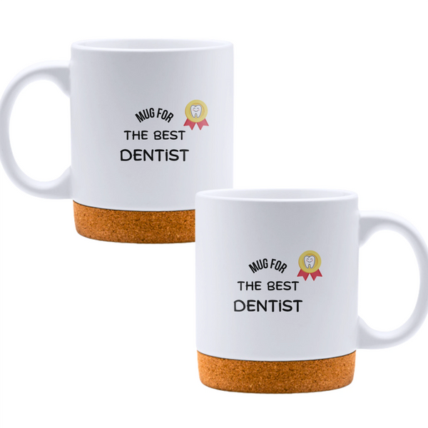 Mug for the best dentist - White mug - Ceramic Mug with Cork 320ml